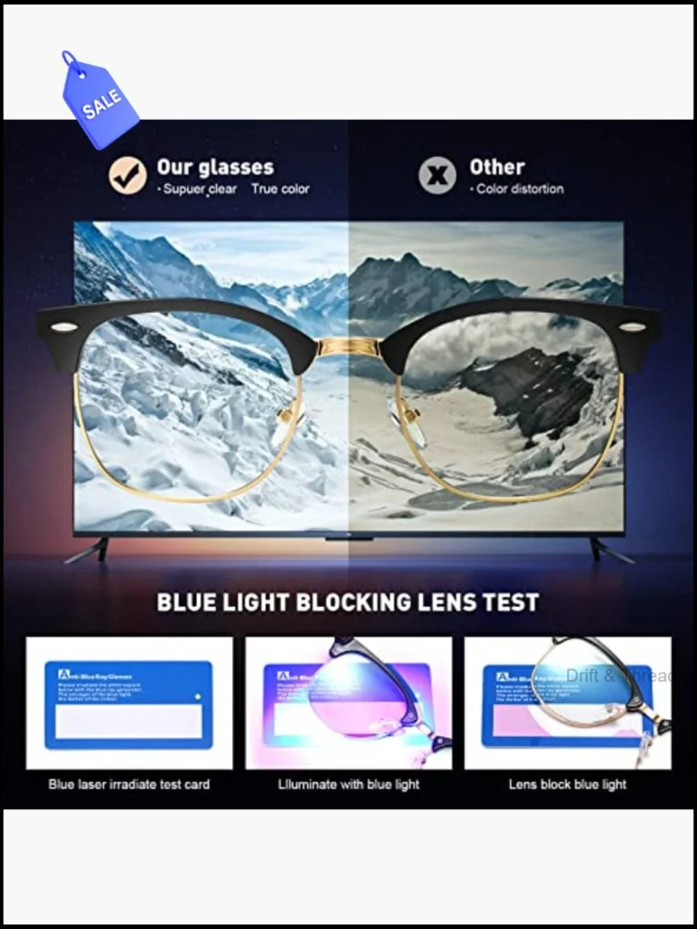 Blue Light Blocking Glasses Half Frame Anti Eyestrain Computer Gaming Glasses